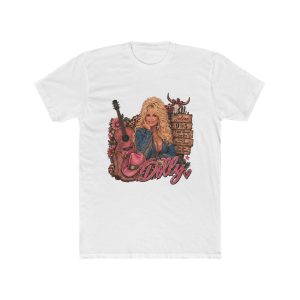 Country Cowgirl Illustration Tee | Guitar, Roses, Rustic Barn Graphic